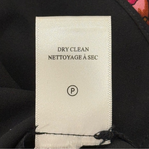 A.L.C Annette Mini Dress Silk Floral Long Sleeve V Neck Twist Front Black Size 2 - Picture 13 of 14